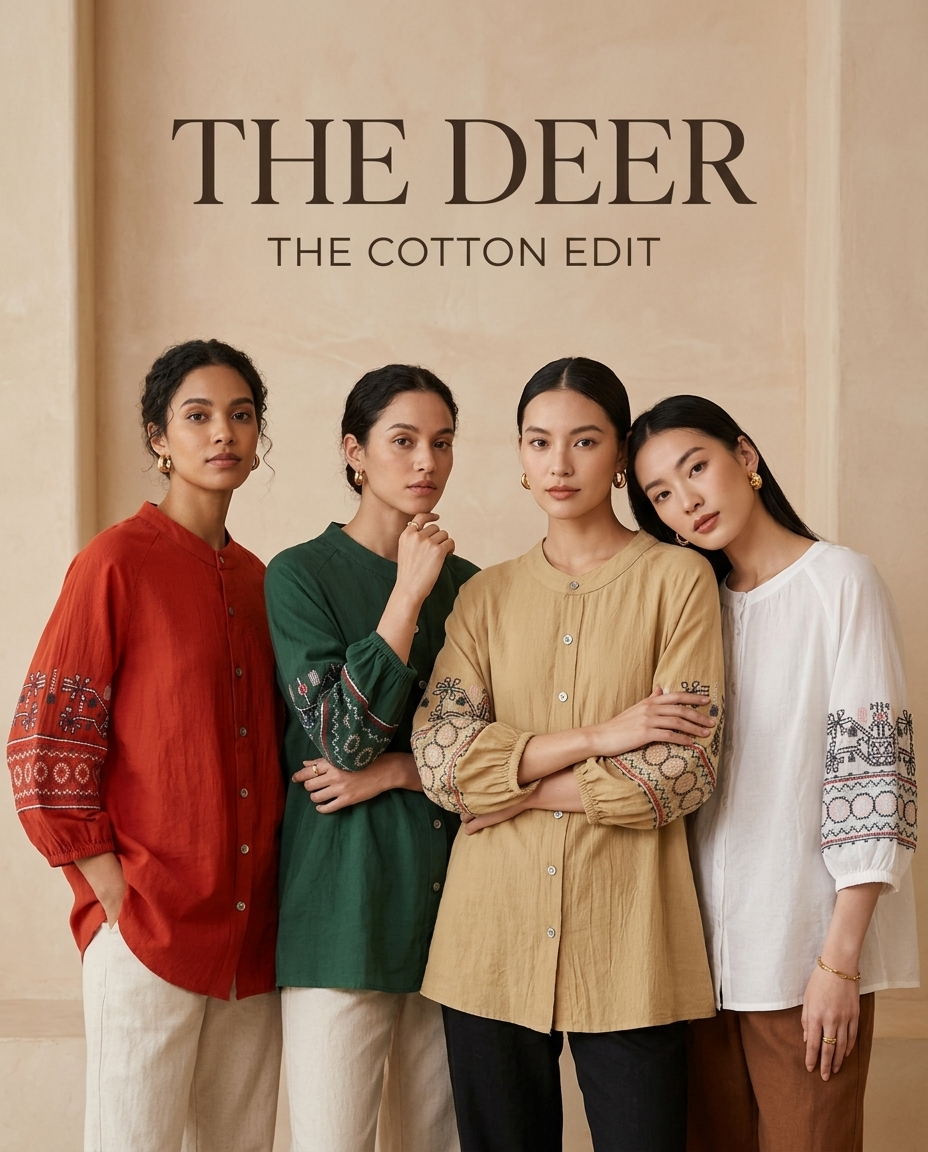 Pure Cotton Shirt With Embroidered Sleeves