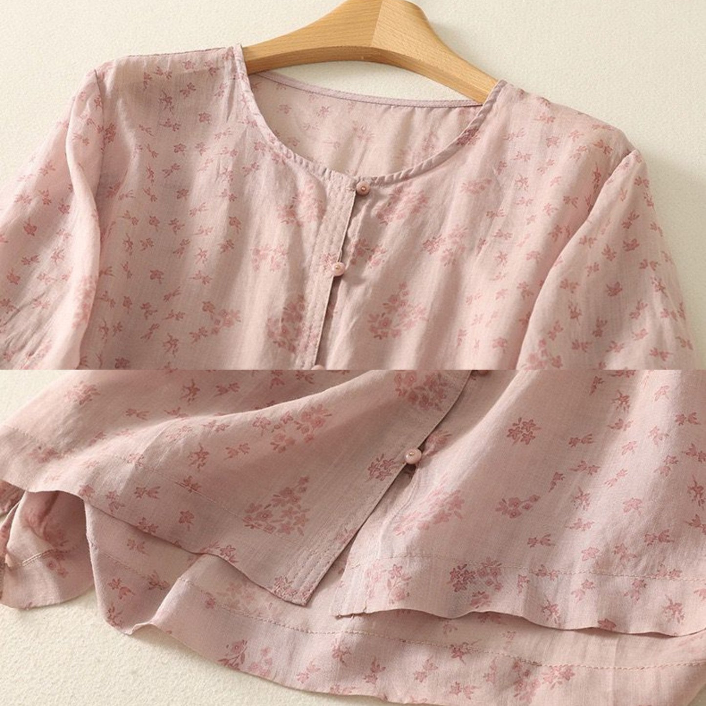 Pure Cotton Floral Printed Casual Wear Top