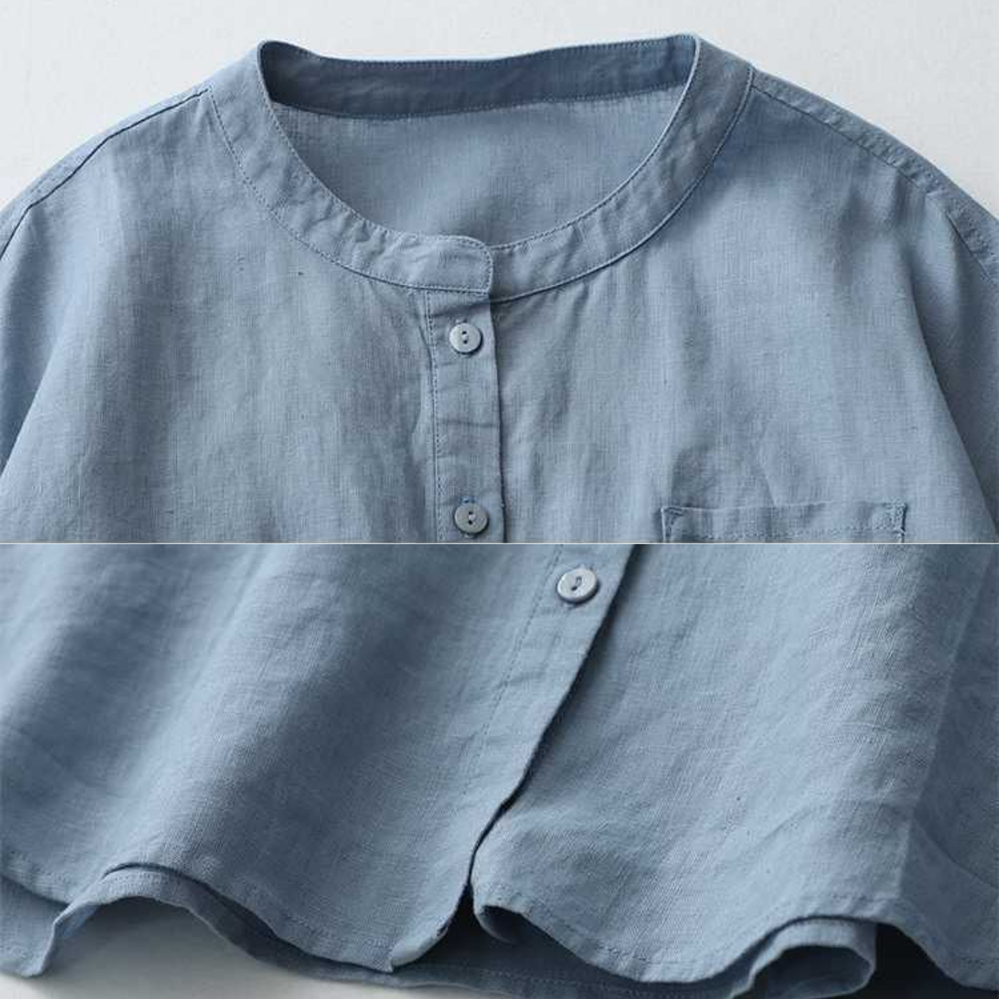 Pure Cotton Plain Shirt With Pocket For Women