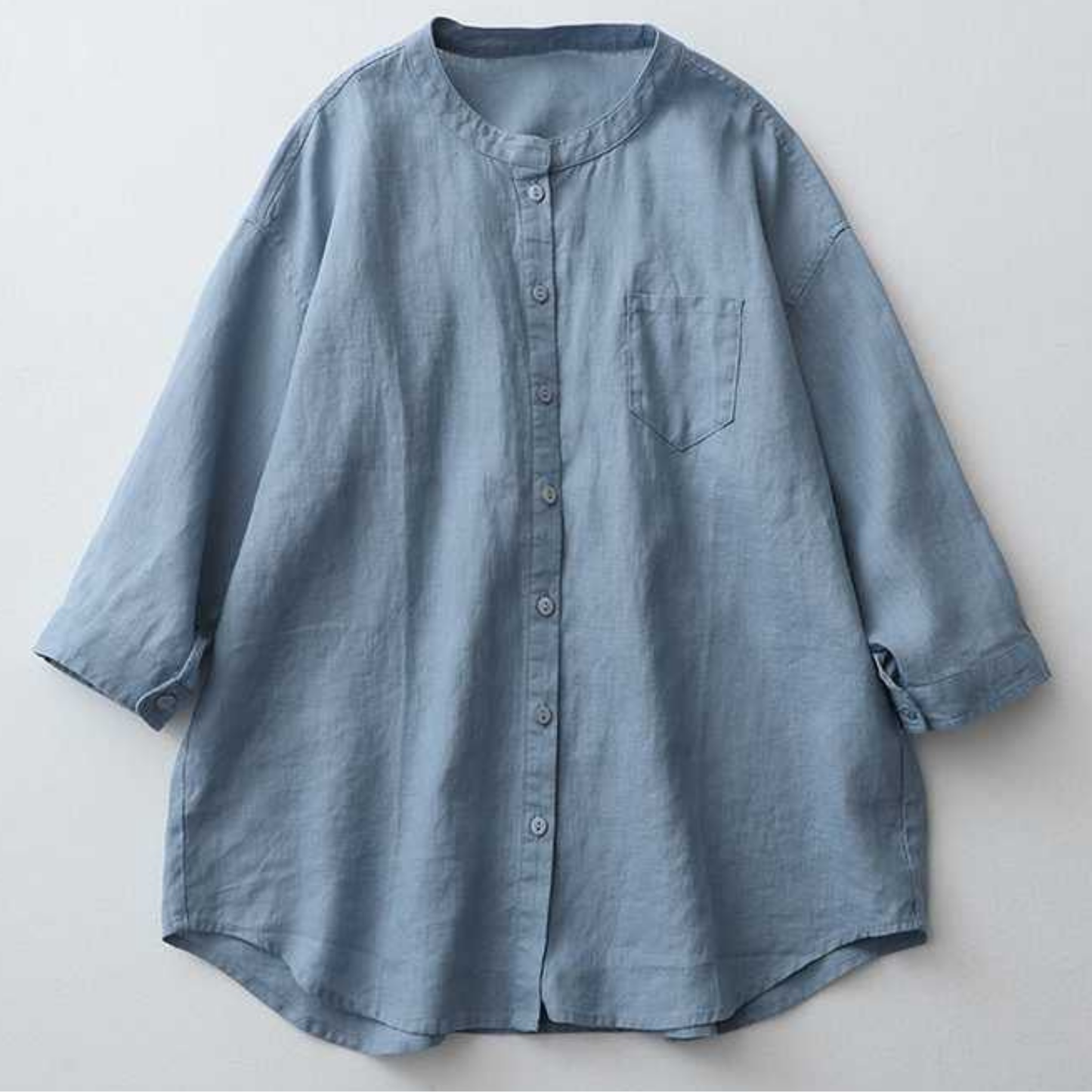 Pure Cotton Plain Shirt With Pocket For Women