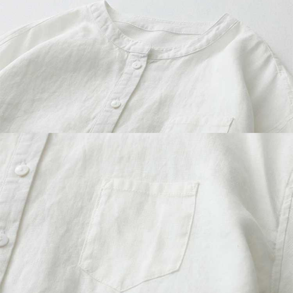 Pure Cotton Plain Shirt With Pocket For Women