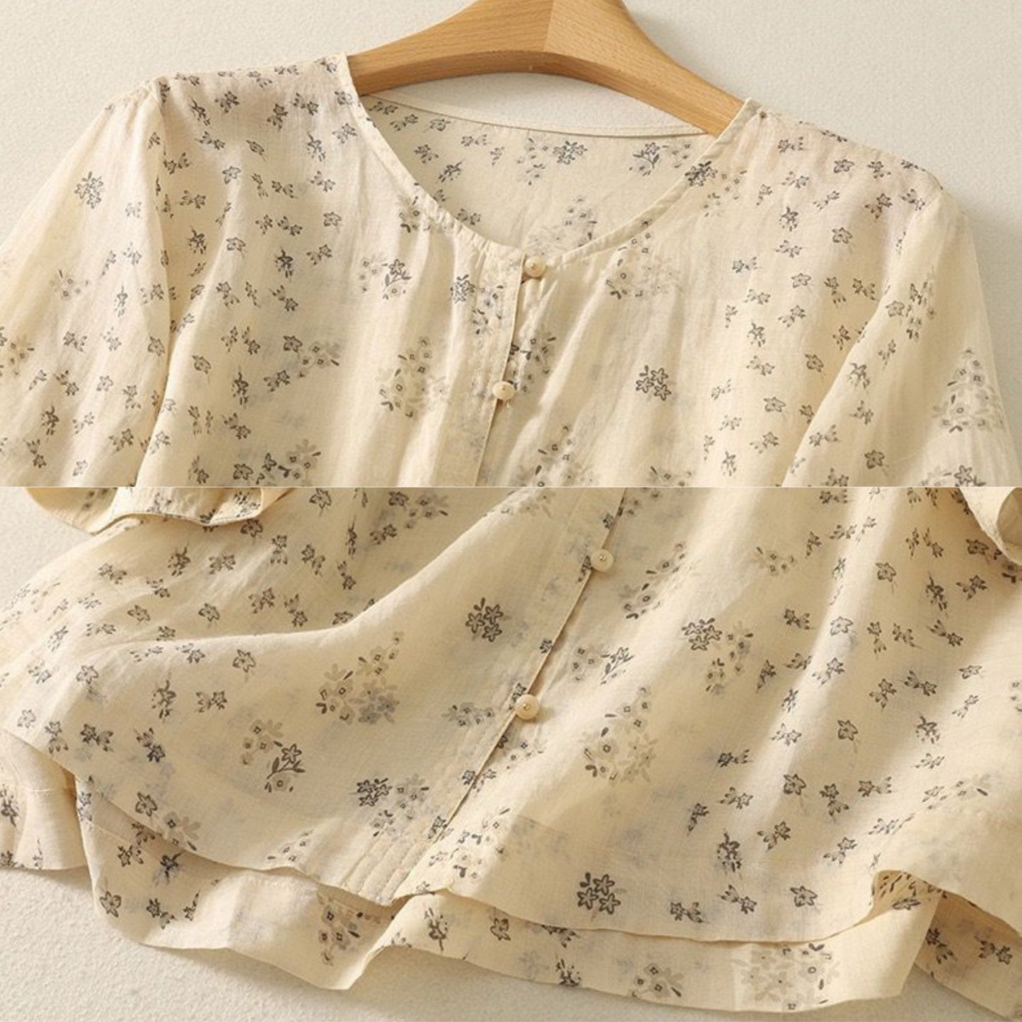 Pure Cotton Floral Printed Casual Wear Top