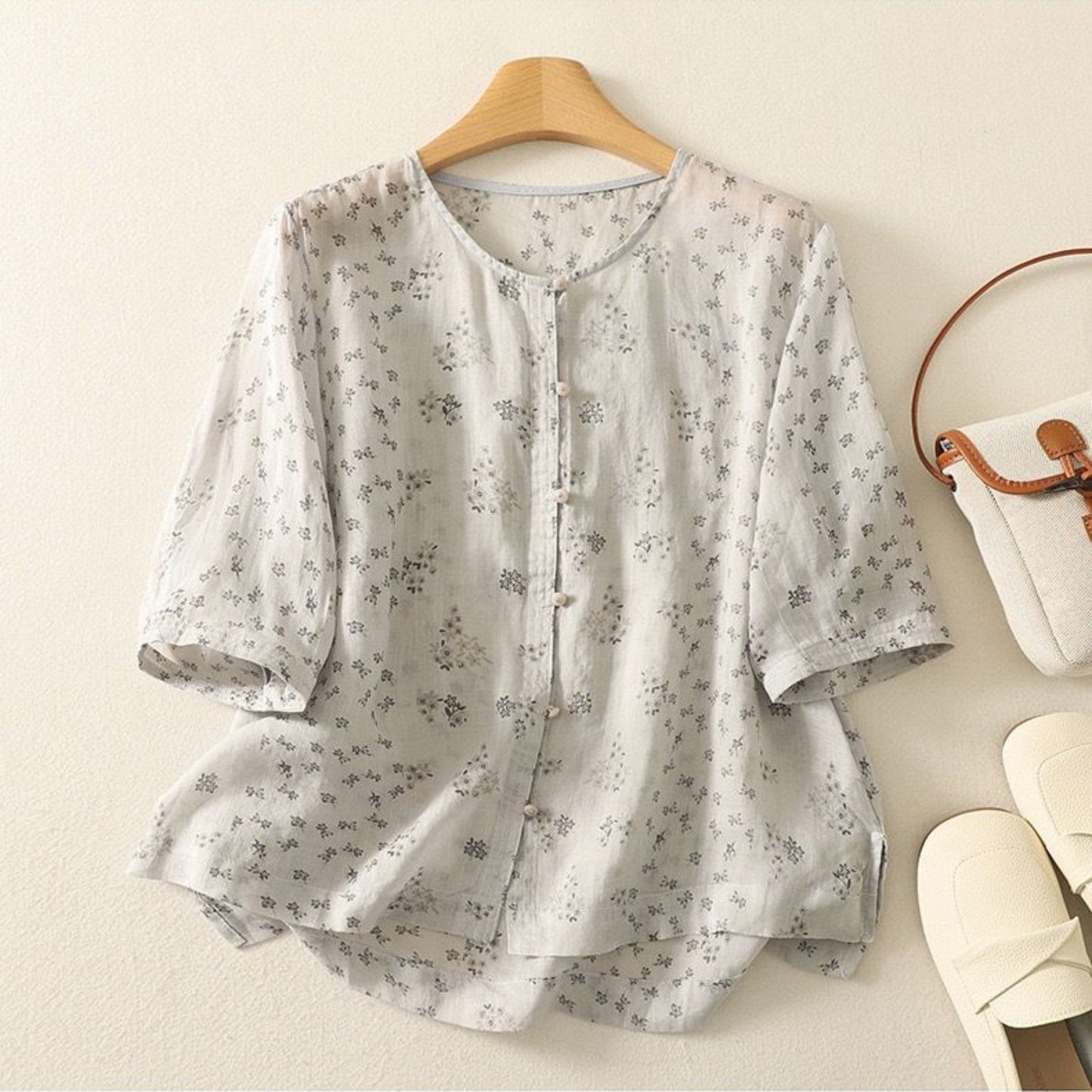 Pure Cotton Floral Printed Casual Wear Top