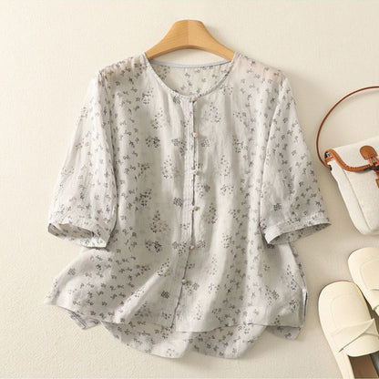 Pure Cotton Floral Printed Casual Wear Top