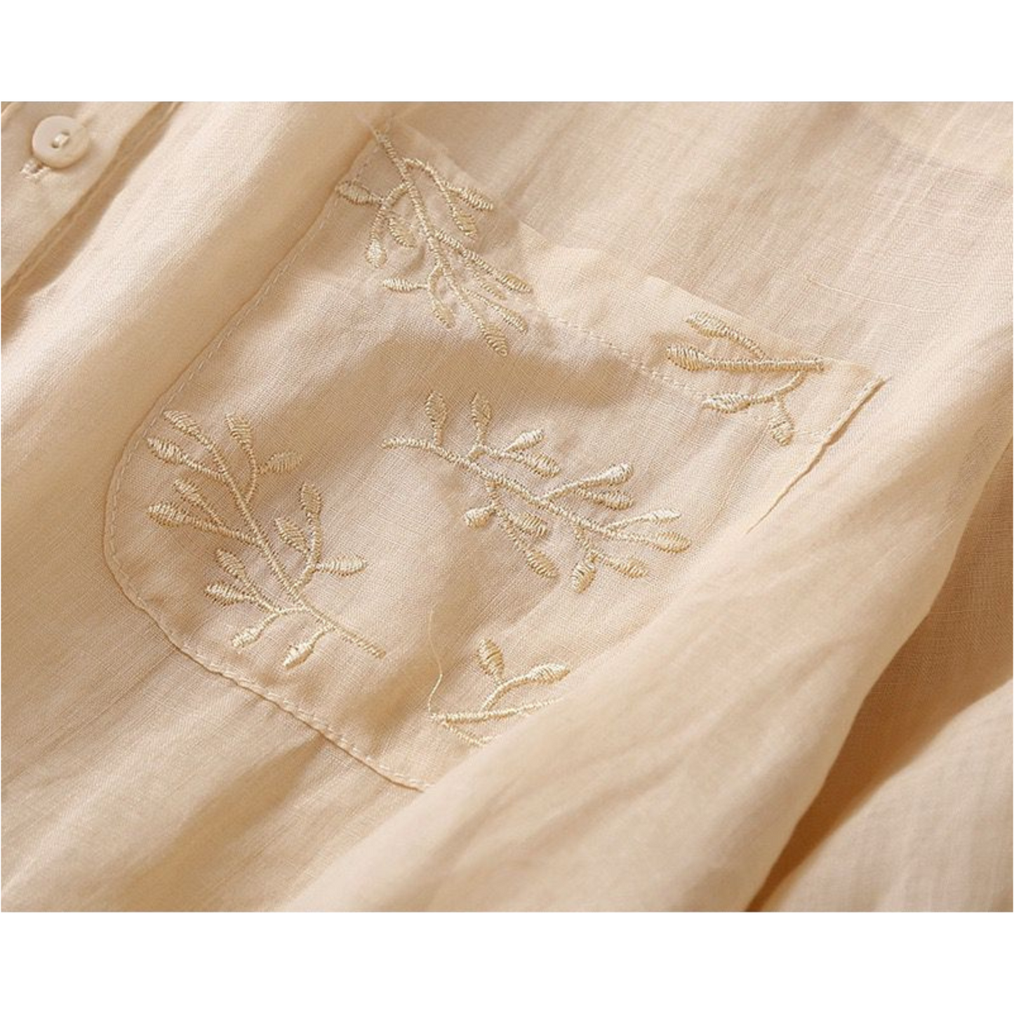 Cotton Half Embroidered Casual Wear Shirt With Pocket