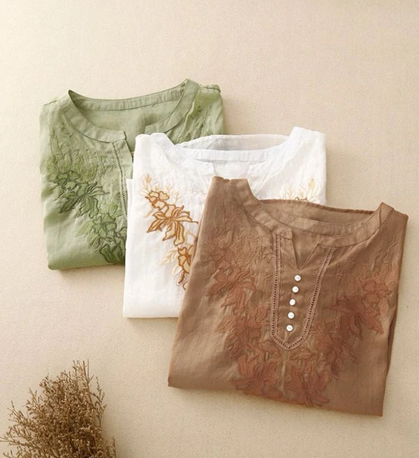 Pure Cotton Floral Embroidered Women’s  Top