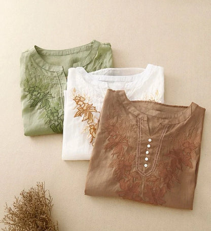 Pure Cotton Floral Embroidered Women’s  Top