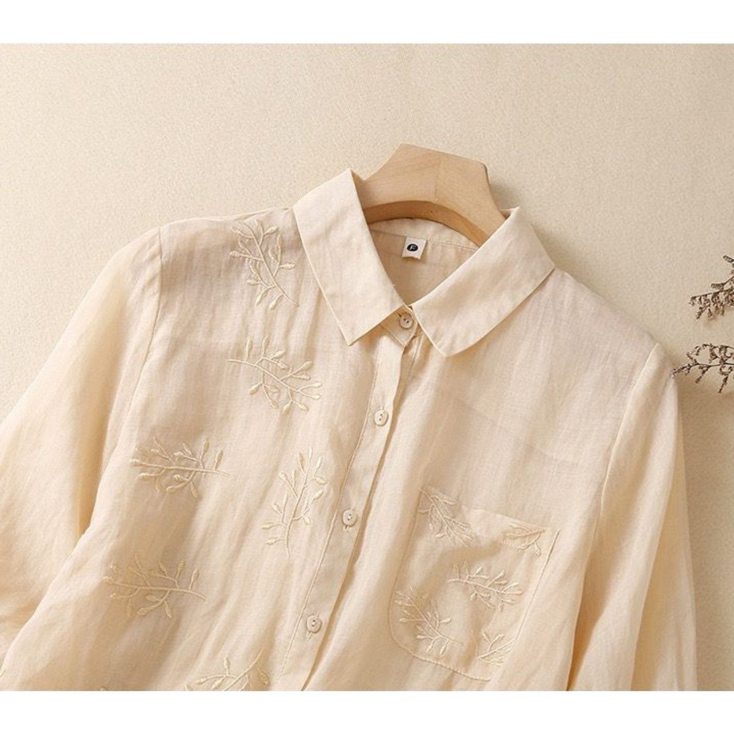 Cotton Half Embroidered Casual Wear Shirt With Pocket