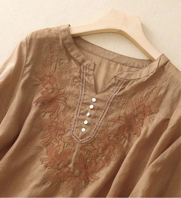 Pure Cotton Floral Embroidered Women’s  Top