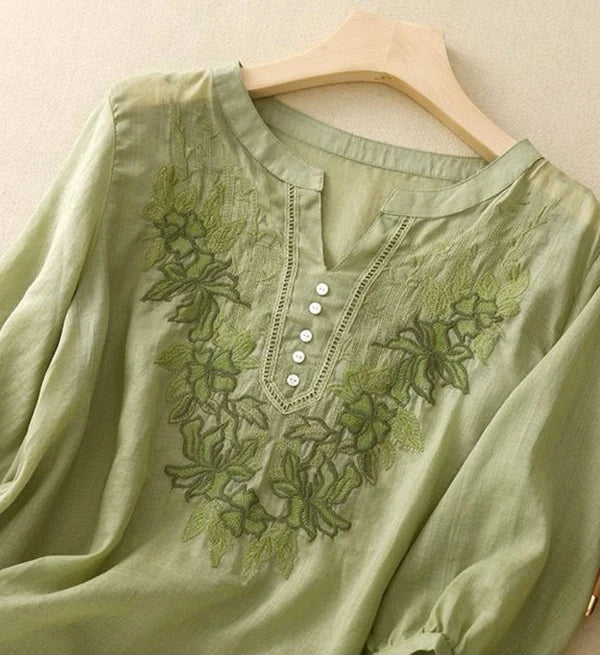 Pure Cotton Floral Embroidered Women’s  Top