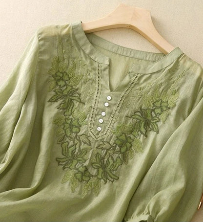 Pure Cotton Floral Embroidered Women’s  Top