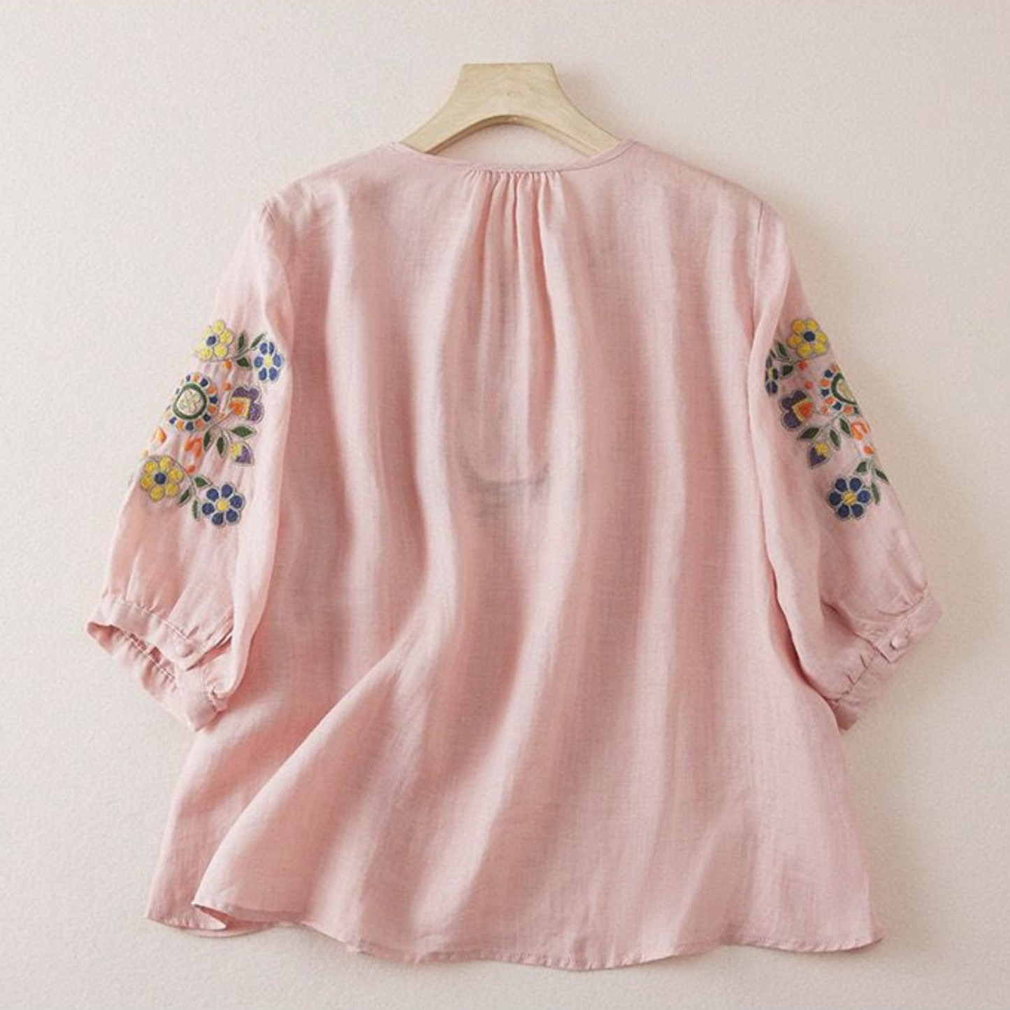 Pure Cotton Embroidered Comfortable Top With Neck Embroidered Sleeves