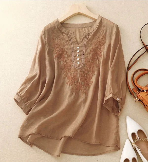 Pure Cotton Floral Embroidered Women’s  Top