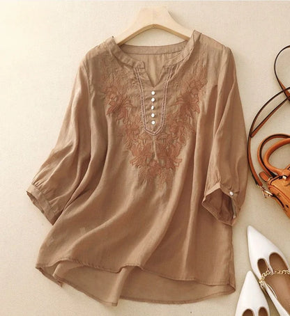 Pure Cotton Floral Embroidered Women’s  Top