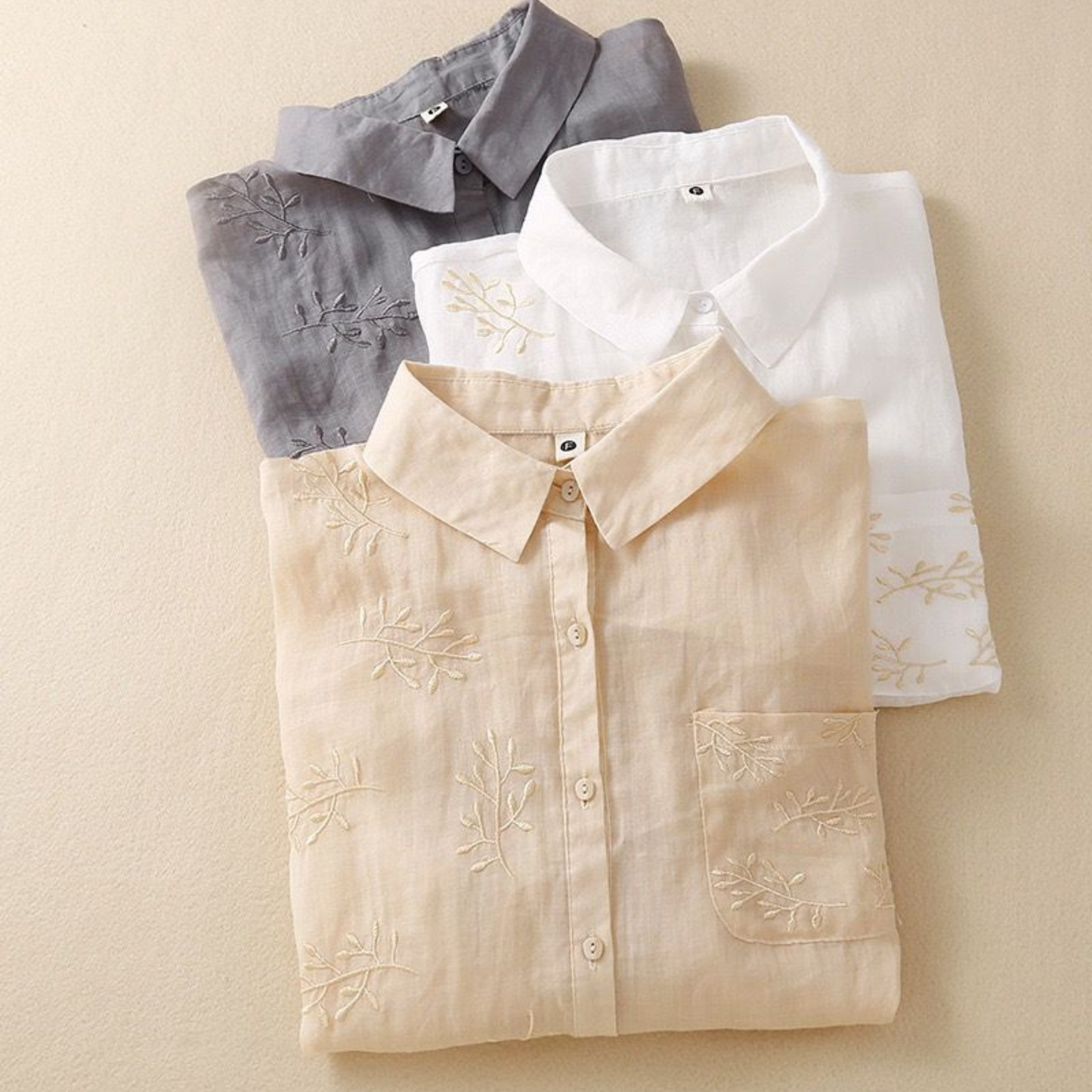 Cotton Half Embroidered Casual Wear Shirt With Pocket