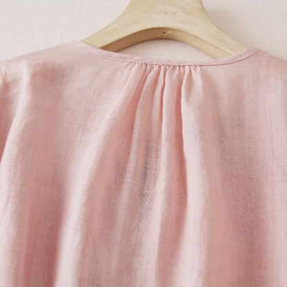 Pure Cotton Embroidered Comfortable Top With Neck Embroidered Sleeves