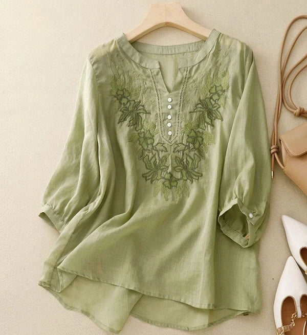 Pure Cotton Floral Embroidered Women’s  Top