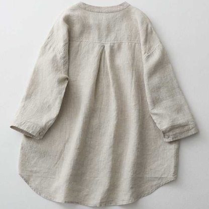 Pure Cotton Plain Shirt With Pocket For Women