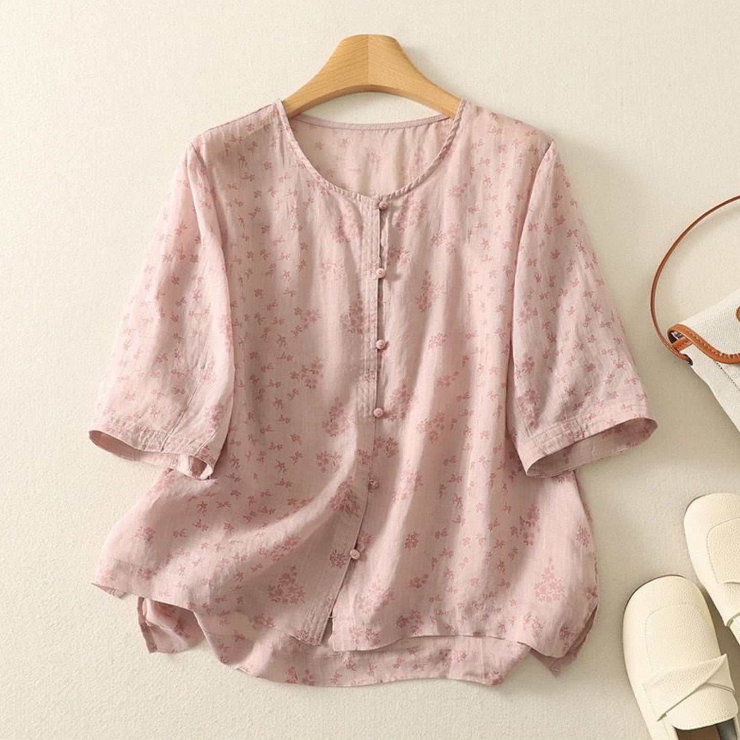 Pure Cotton Floral Printed Casual Wear Top