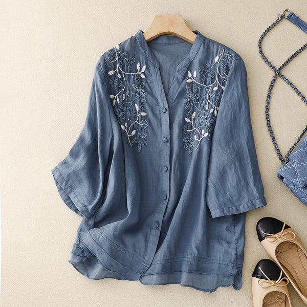 Pure Cotton Embroidered Women's Shirt