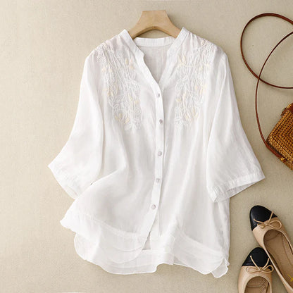 Pure Cotton Embroidered Women's Shirt