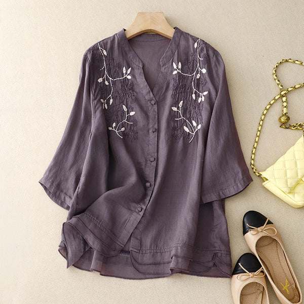 Pure Cotton Embroidered Women's Shirt