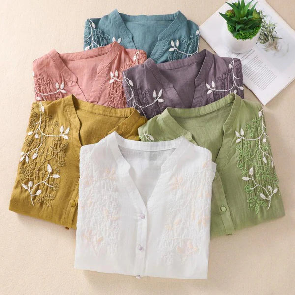 Pure Cotton Embroidered Women's Shirt