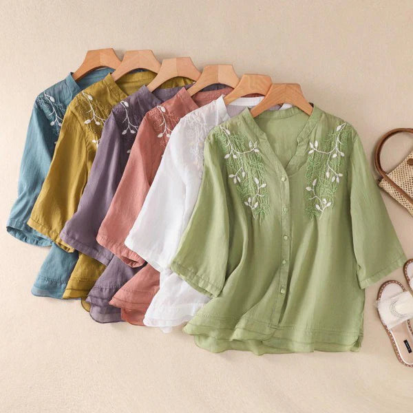 Pure Cotton Embroidered Women's Shirt